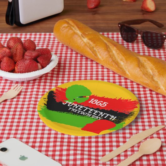 Juneteenth Freedom Day Flag Celebration 1865 Feest Papieren Bordje (Picknick)