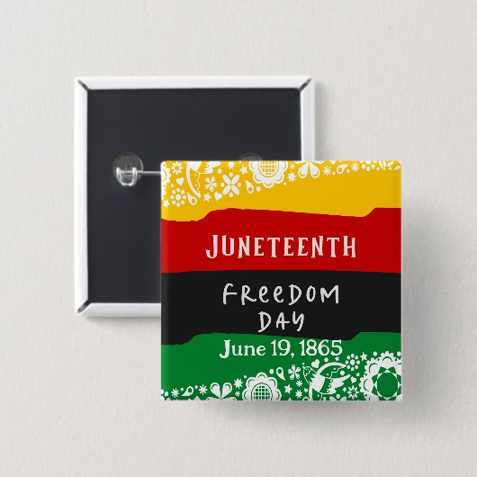Juneteenth Freedom Day Stadsfeest Vierkante Button 5,1 Cm (Voorkant /achterkant)