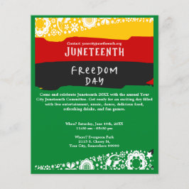 Juneteenth Freedom Day Stadsviering Fancy vlag Flyer