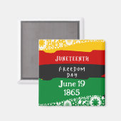 Juneteenth Freedom Day Stadsviering Fancy vlag Magneet (Voorkant / Achterkant)