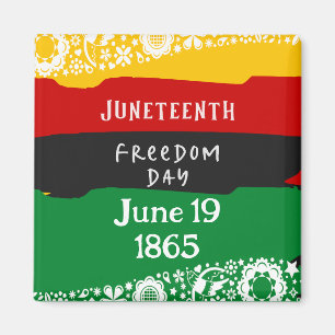 Juneteenth Freedom Day Stadsviering Fancy vlag Magneet