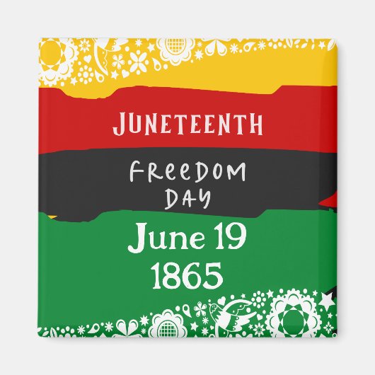 Juneteenth Freedom Day Stadsviering Fancy vlag Magneet (Voorkant)