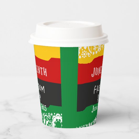 Juneteenth Freedom Day Stadsviering Fancy vlag Papieren Bekers (Links)