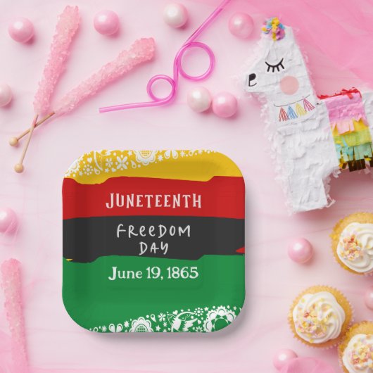 Juneteenth Freedom Day Stadsviering Fancy vlag Papieren Bordje (Feest)