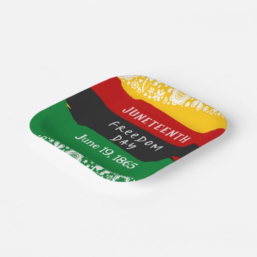 Juneteenth Freedom Day Stadsviering Fancy vlag Papieren Bordje (Gebogen)