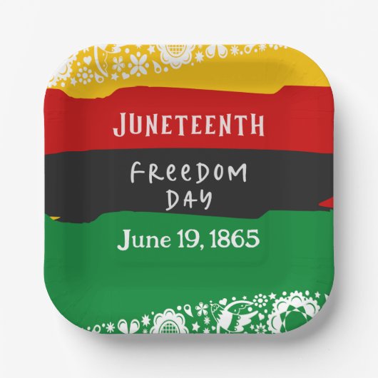 Juneteenth Freedom Day Stadsviering Fancy vlag Papieren Bordje (Voorkant)