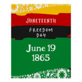 Juneteenth Freedom Day Stadsviering Fancy vlag Perfect Poster (Voorkant)