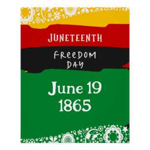Juneteenth Freedom Day Stadsviering Fancy vlag Perfect Poster