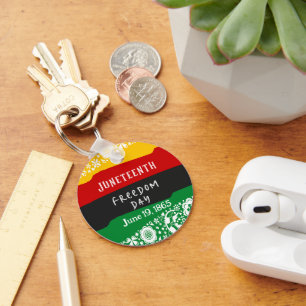 Juneteenth Freedom Day Stadsviering Fancy vlag Sleutelhanger