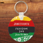 Juneteenth Freedom Day Stadsviering Fancy vlag Sleutelhanger (Voorkant)