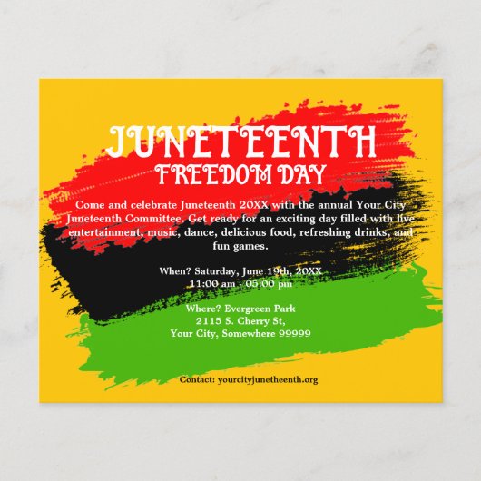 Juneteenth Freedom Day Vlag Kleuren Viering Flyer (Voorkant)