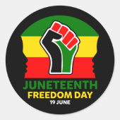 Juneteenth Freedom Day Zwarte Geschiedenis Classic Ronde Sticker (Voorkant)