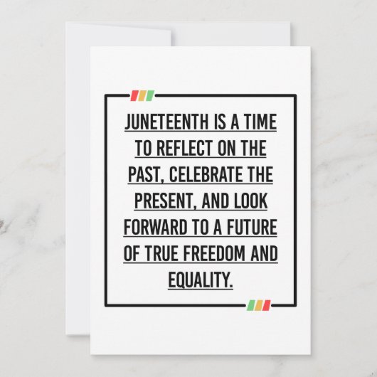 Juneteenth, Freedom of African American. Kaart (Voorkant)