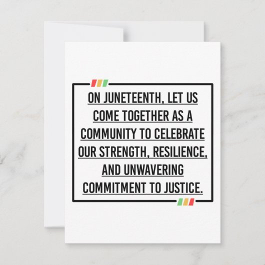 Juneteenth, Freedom of African American. Save The Date (Voorkant)