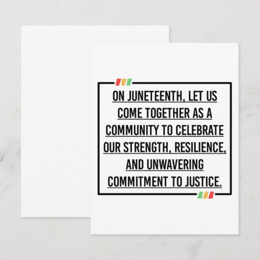 Juneteenth, Freedom of African American. Save The Date (Voorkant / Achterkant)