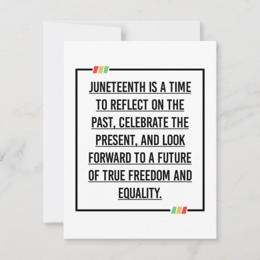 Juneteenth, Freedom of African American. Save The Date (Voorkant)