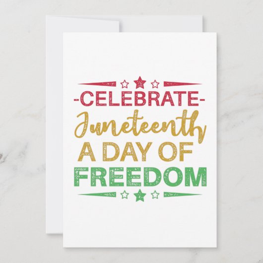 Juneteenth, Freedom of African American. Save The Date (Voorkant)