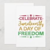 Juneteenth, Freedom of African American. Save The Date (Voorkant / Achterkant)