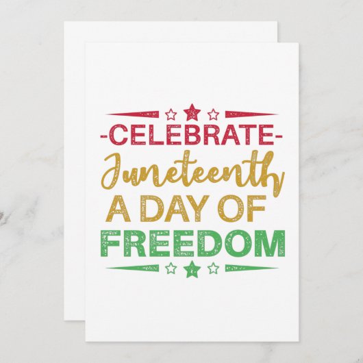 Juneteenth, Freedom of African American. Save The Date (Voorkant / Achterkant)