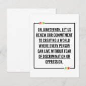 Juneteenth, Freedom of African American. Save The Date (Voorkant / Achterkant)