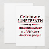 Juneteenth, Freedom of African American. Save The Date (Voorkant / Achterkant)