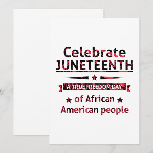 Juneteenth, Freedom of African American. Save The Date (Voorkant / Achterkant)