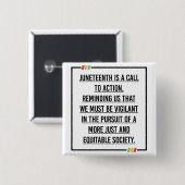 Juneteenth, Freedom of African American. Vierkante Button 5,1 Cm (Voorkant /achterkant)