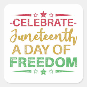 Juneteenth, Freedom of African American. Vierkante Sticker