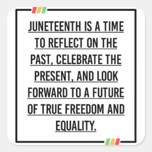 Juneteenth, Freedom of African American. Vierkante Sticker