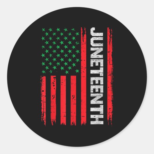 Juneteenth Freedom Vlag van de Verenigde Staten 19 Ronde Sticker (Voorkant)