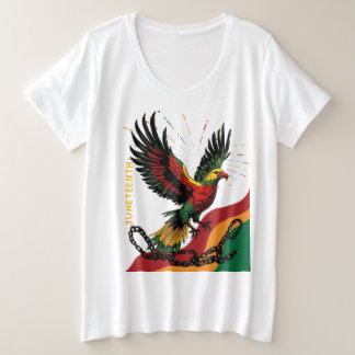 Juneteenth Freedom vogels vliegen uit open ketens Grote Maat T-shirt