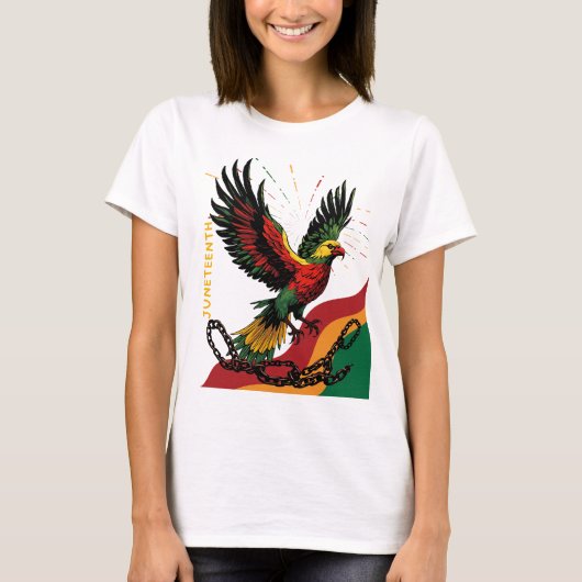 Juneteenth Freedom vogels vliegen uit open ketens T-shirt (Voorkant)