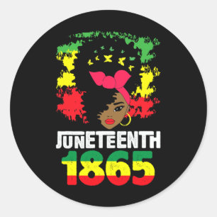 Juneteenth Freeish Sinds 1865 Melanin Black Girlwo Ronde Sticker