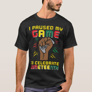 Juneteenth Gamer pauzeerde mijn spel Black America T-shirt
