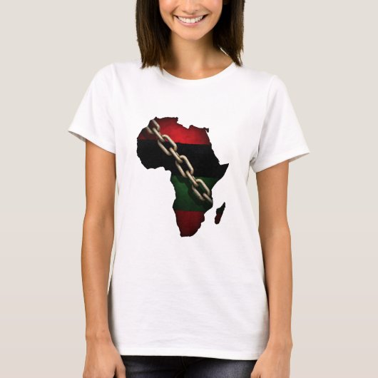 Juneteenth gebroken ketting vormen de vorm van Afr T-shirt (Voorkant)