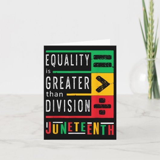 Juneteenth gelijkheid is groter dan Division Afro Kaart (Voorkant)