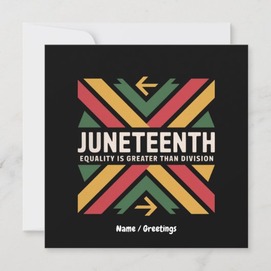 Juneteenth gelijkheid is groter dan Division Afro Kaart (Voorkant)