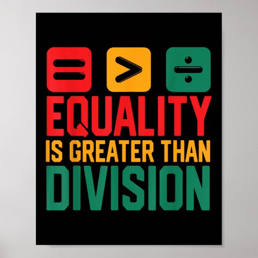 Juneteenth gelijkheid is groter dan Division Afro Poster (Voorkant)