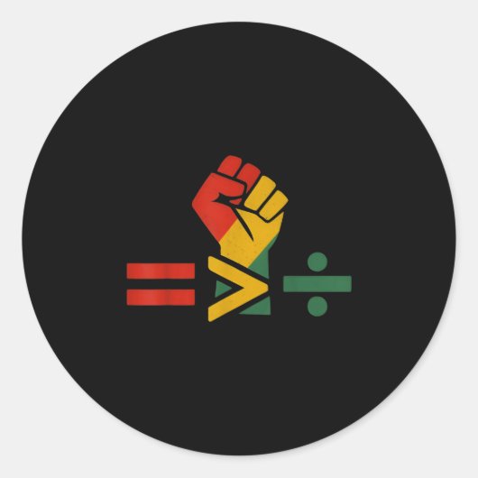 Juneteenth gelijkheid is groter dan Division Afro Ronde Sticker (Voorkant)