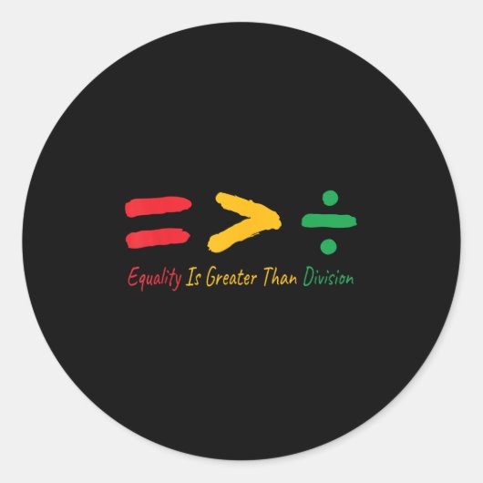 Juneteenth gelijkheid is groter dan Division Afro Ronde Sticker (Voorkant)