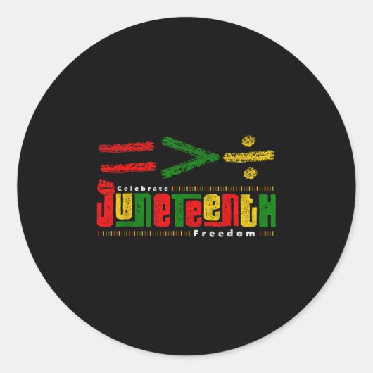 Juneteenth gelijkheid is groter dan Division Afro Ronde Sticker (Voorkant)