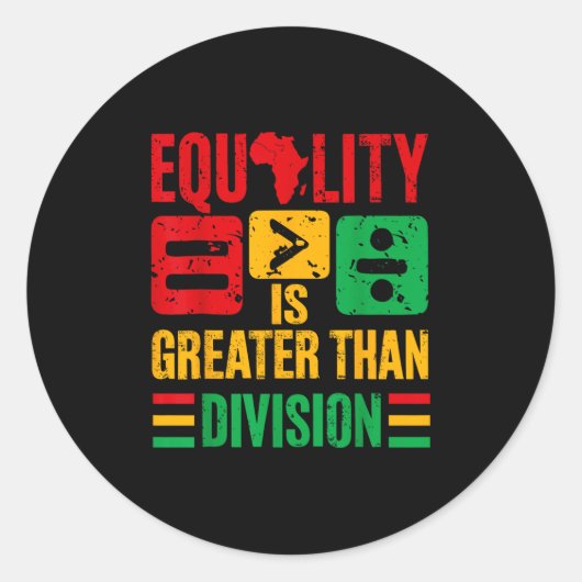 Juneteenth gelijkheid is groter dan Division Afro Ronde Sticker (Voorkant)