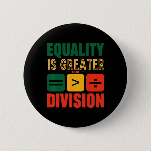 Juneteenth Gelijkheid is groter dan Division Black Ronde Button 5,7 Cm (Voorkant)