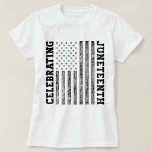 Juneteenth gevierde Amerikaanse vlag in nood T-shirt