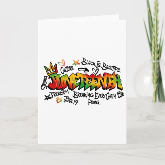 Juneteenth Graffiti Afro-Amerikaanse zwarte geschi Kaart (Voorkant)