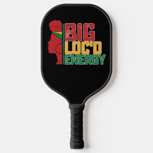 Juneteenth Grote Loc'd Energie Zwarte Vrijheid Pickleball Paddle (Voorkant)