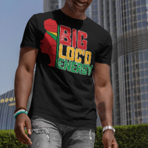 Juneteenth Grote Loc'd Energie Zwarte Vrijheid T-shirt