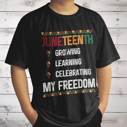 Juneteenth Growing Learning viert mijn vrijheid T-shirt