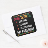 Juneteenth Growing Learning viert mijn vrijheid Vierkante Sticker (Envelop)