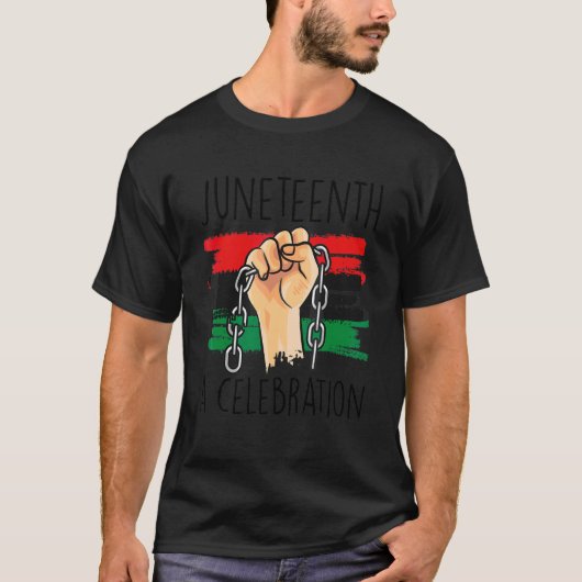 Juneteenth Hand African American Flag Black Histo T-shirt (Voorkant)